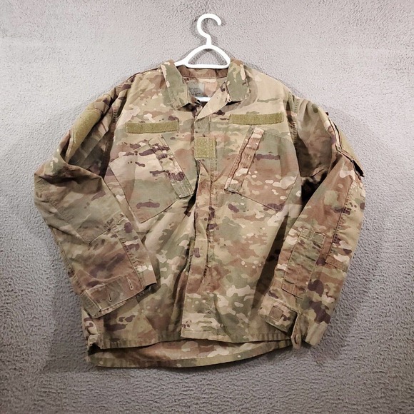 US ARMY Jacket Adult Medium Green Beige Camouflage‎ FR Combat Uniform Coat - Picture 1 of 12